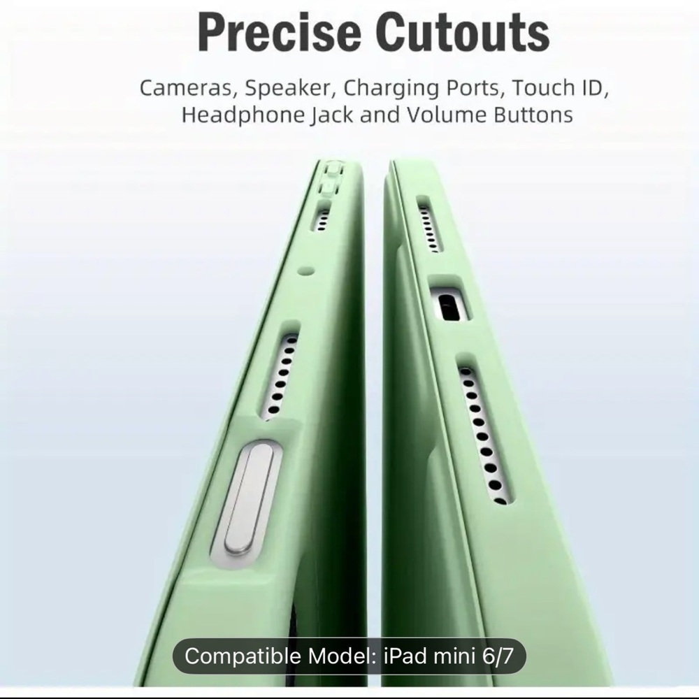NEW Mint Green Case for iPad Mini 6/7 with Pencil Holder - Picture 6 of 10